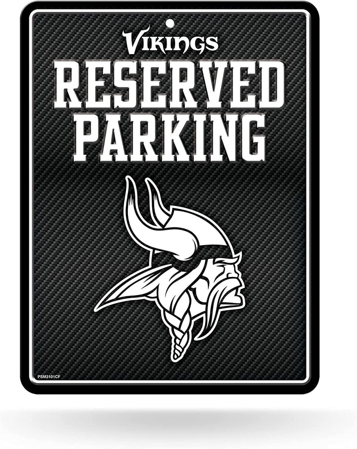 Minnesota Vikings Metal Parking Novelty Wall Sign 8.5 x 11 Inch Carbon Fiber Design