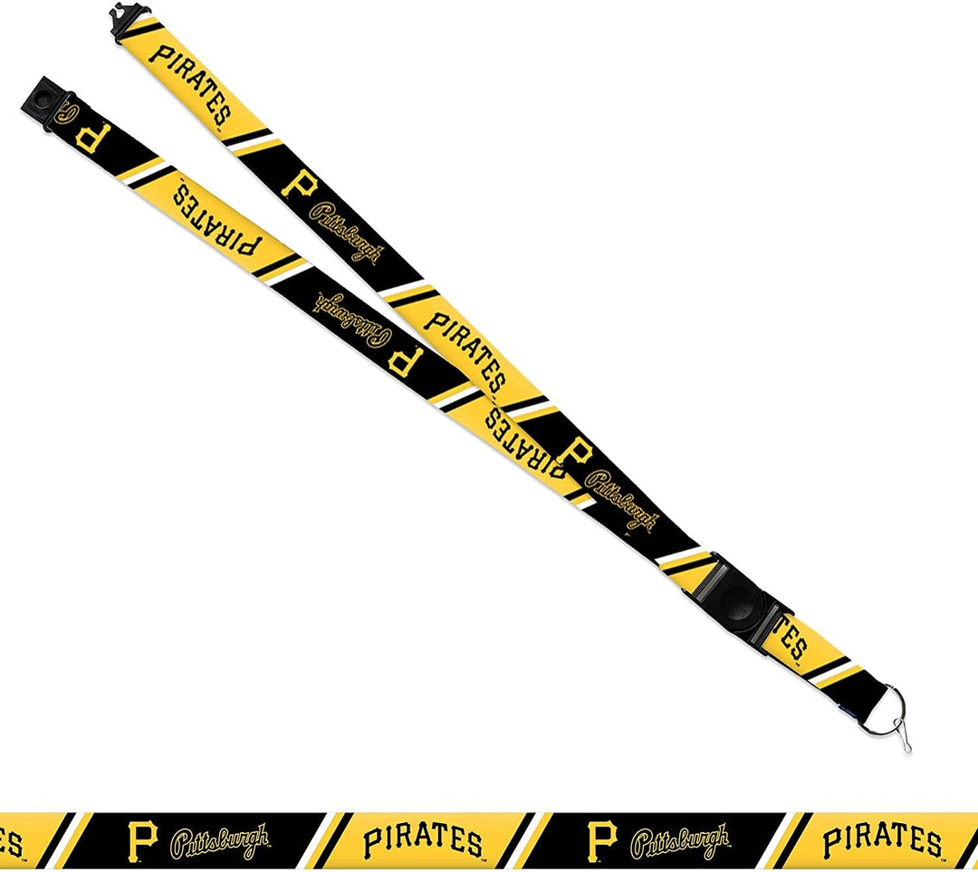 Pittsburgh Pirates Lanyard Keychain Double Sided 18 Inch Button Clip Safety Breakaway
