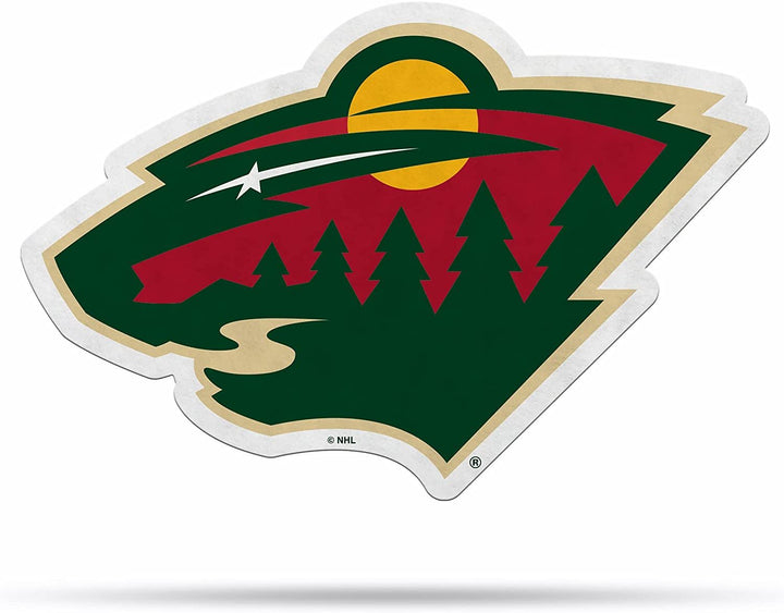 Rico Industries NHL Minnesota Wild Shape Cut Primary Logo Pennant - Home, Living Room, Bedroom, Mancave Decor - Soft Felt Material - Made
