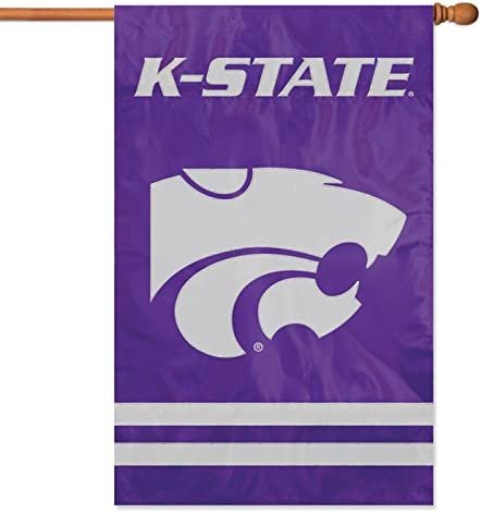 Kansas State University Wildcats Double Sided Banner Flag Embroidered Applique 44x28 Inch