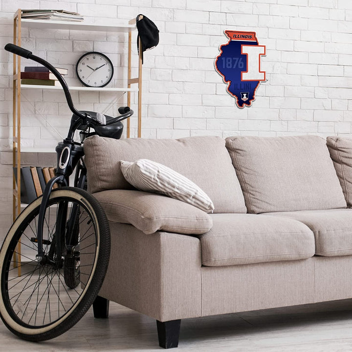 Illinois State University Redbirds Soft Felt Pennant, State Design, Shape Cut, 18 Inch, Easy To Hang