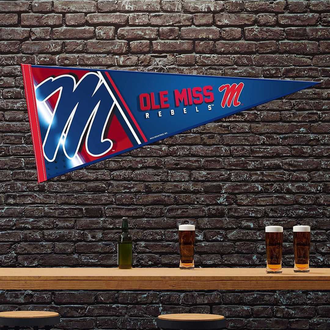 University of Mississippi Rebels Ole Miss Soft Felt Pennant, 12x30 Inch, Easy To Hang