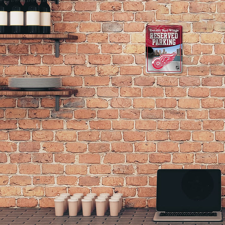 Detroit Red Wings Metal Parking Novelty Wall Sign 8.5 x 11 Inch