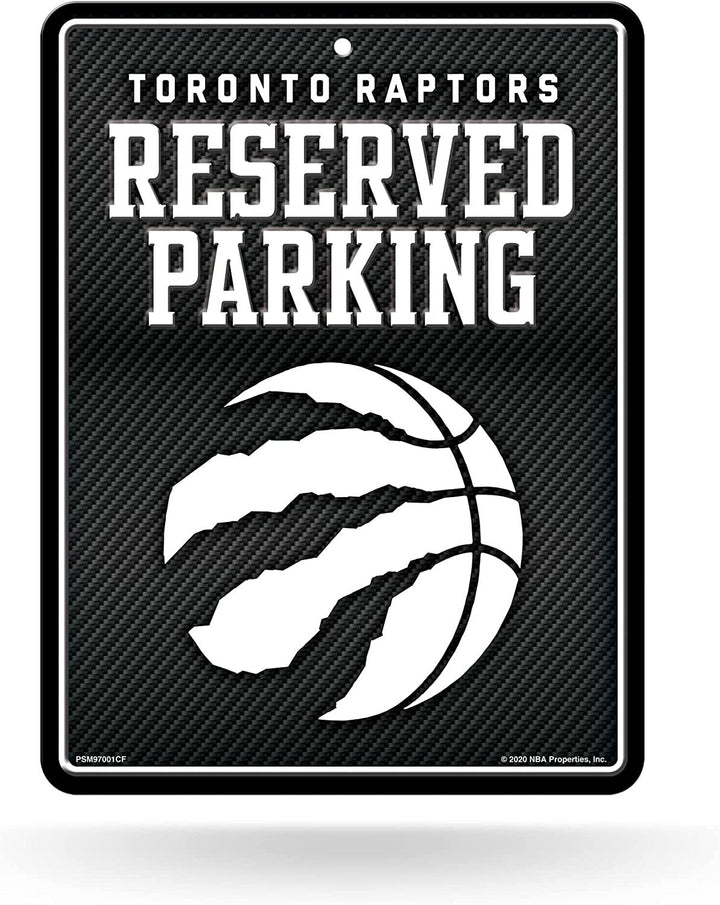 Toronto Raptors Metal Parking Novelty Wall Sign 8.5 x 11 Inch Carbon Fiber Design