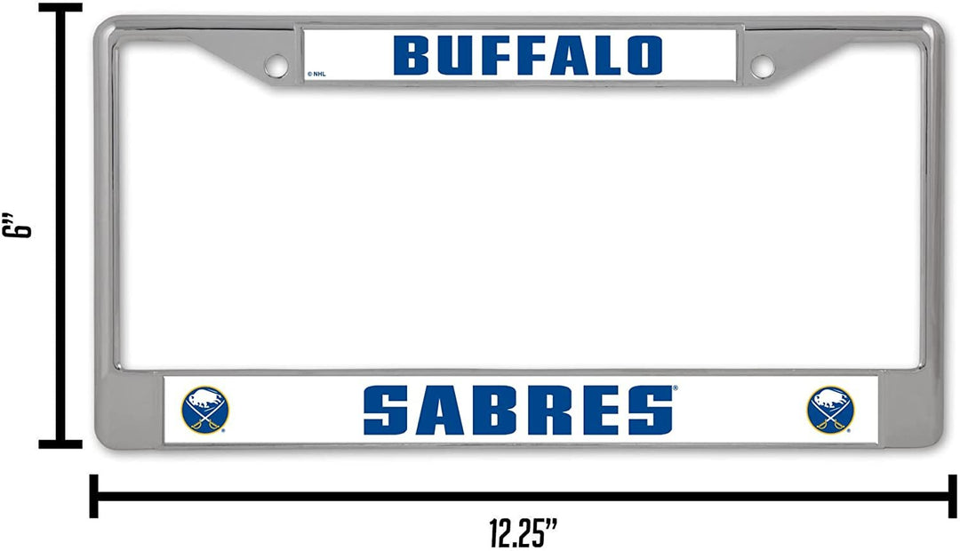 Buffalo Sabres Metal License Plate Frame Chrome Tag Cover 6x12 Inch