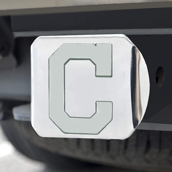 Cleveland Indians Hitch Cover Solid Metal with Raised Chrome Metal Emblem 2" Square Type III