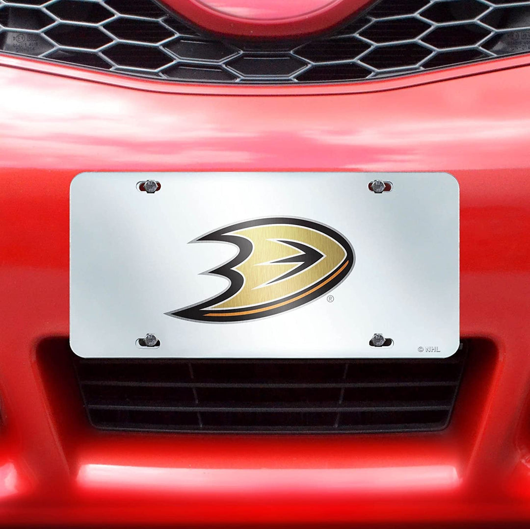 NHL Anaheim Ducks Inlaid License Plate, 6" x 12"/Small, Black