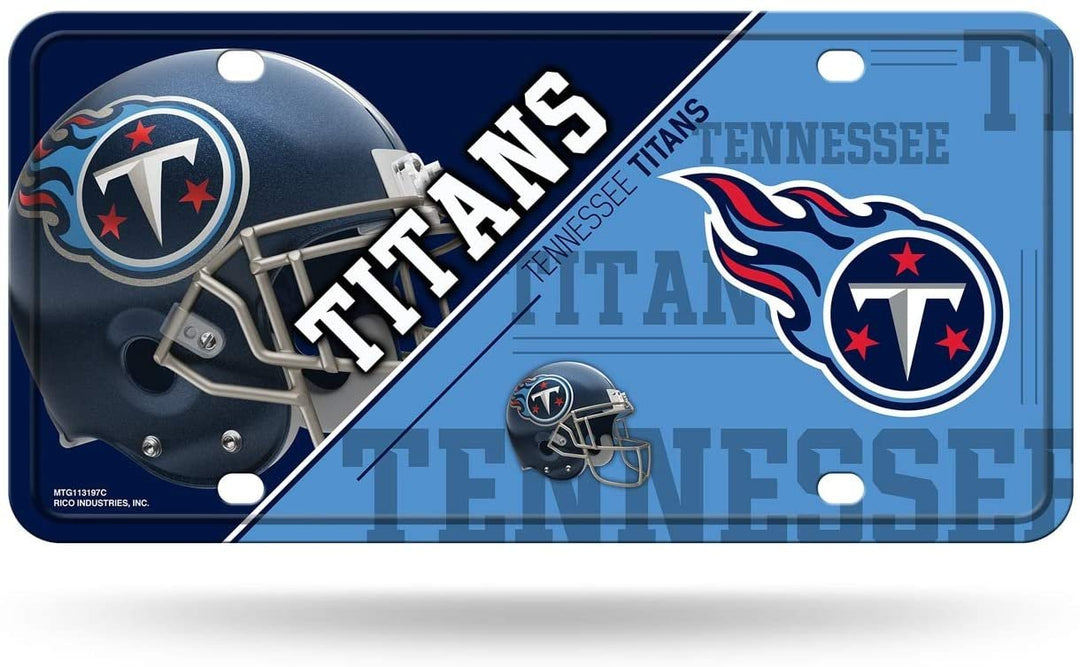 Tennessee Titans Metal Auto Tag License Plate, Split Design, 6x12 Inch