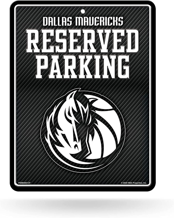 Dallas Mavericks Metal Parking Novelty Wall Sign 8.5 x 11 Inch Carbon Fiber Design
