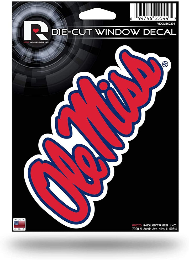 University of Mississippi Rebels Ole Miss 5 Inch Die Cut Flat Vinyl Decal Sticker Adhesive Backing