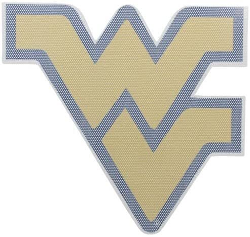 West Virginia University Mountaineers 8 Inch Preforated Window Film Decal Sticker, One-Way Vision, Adhesive Backing