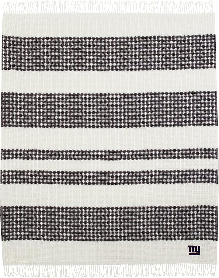New York Giants Throw Blanket Waffle Weave Jacquard, 50x60 Inch, Unisex-Adult, 100% Acrylic