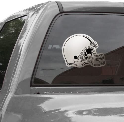 Cleveland Browns 6 Inch Decal Sticker, Metallic Chrome Shimmer Design