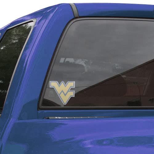 West Virginia University Mountaineers 8 Inch Preforated Window Film Decal Sticker, One-Way Vision, Adhesive Backing