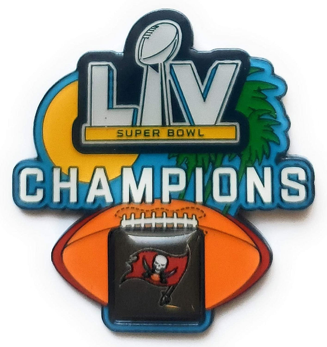Tampa Bay Buccaneers Super Bowl LV Champions Metal Hat Lapel Pin Football Design Logo
