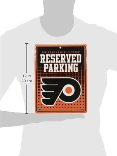 Rico NHL Philadelphia Flyers 8-Inch by 11-Inch Metal Parking Sign Décor