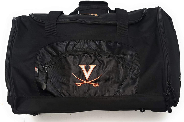 University of Virginia Cavaliers Premium Duffel Bag Roadblock Design 20 Inch, Embroidered Logo