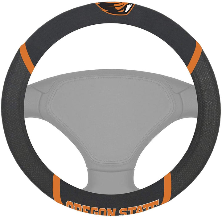 Oregon State Beavers Steering Wheel Cover Premium Embroidered Black 15 Inch University