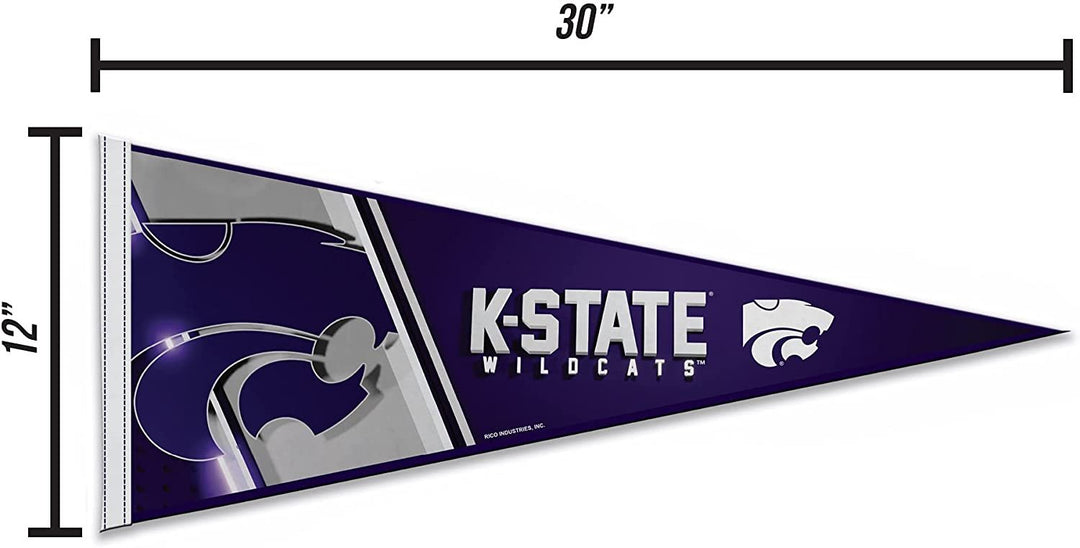 Kansas State University Wildcats Soft Felt Pennant, 12x30 Inch, Easy To Hang