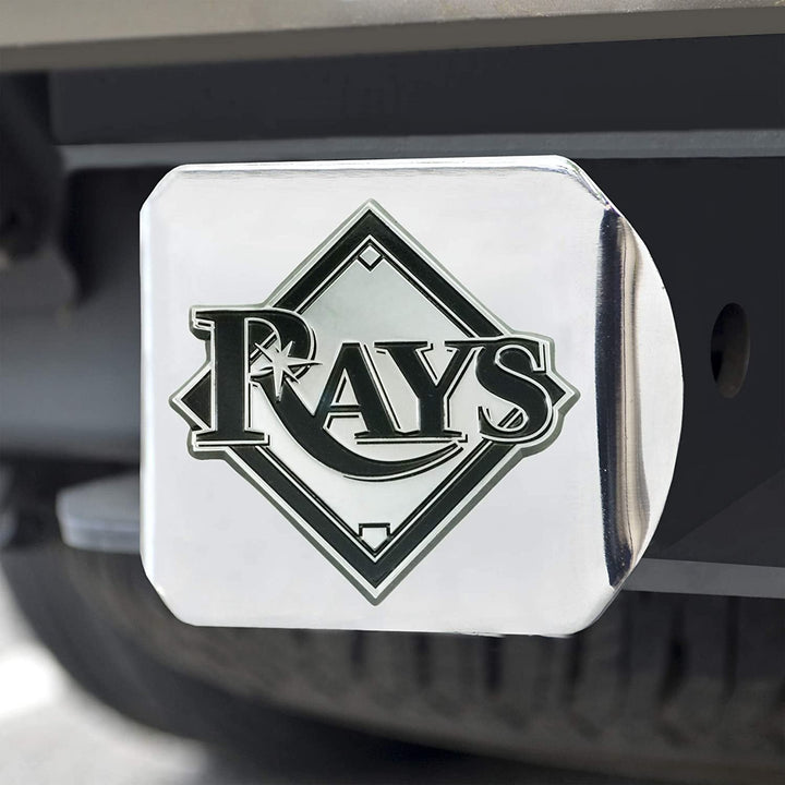 Tampa Bay Rays Hitch Cover Solid Metal with Raised Chrome Metal Emblem 2" Square Type III