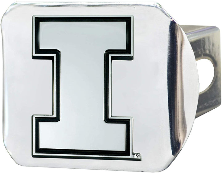 Illinois Illini Solid Metal Hitch Cover with Metal Emblem 2 Inch Square Type III University of
