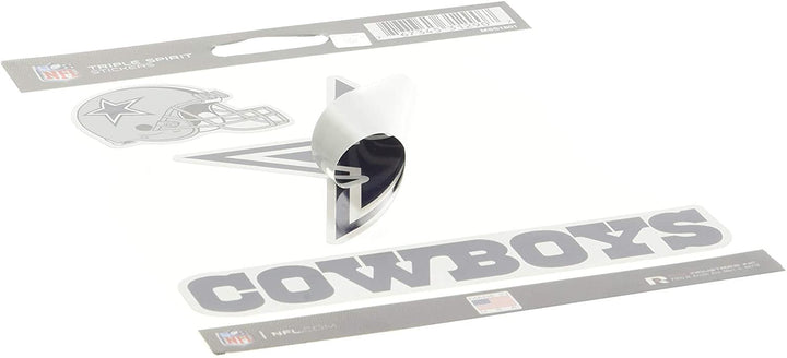 NFL Dallas Cowboys Die Cut 3-Piece Triple Spirit Sticker Sheet