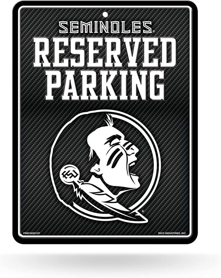 Florida State University Seminoles FSU Metal Parking Novelty Wall Sign 8.5 x 11 Inch Carbon Fiber Design