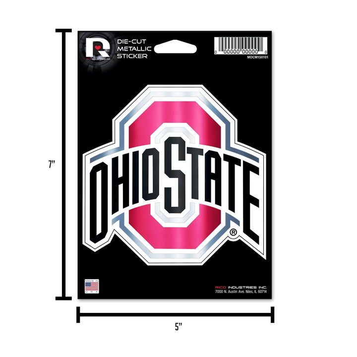 Rico Industries NFL Football Cleveland Browns 5" x 7" Metallic Die-Cut Decal