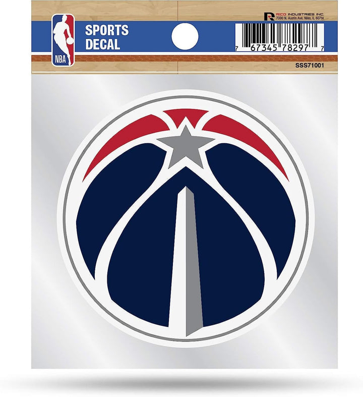 Washington Wizards 4x4 Die Cut Inch Decal Sticker Flat Vinyl, Primary Logo, Clear Backing
