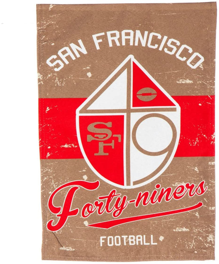 San Francisco 49ers Premium House Flag Banner, Double Sided, Retro Vintage Style, Linen, 28x44 Inch