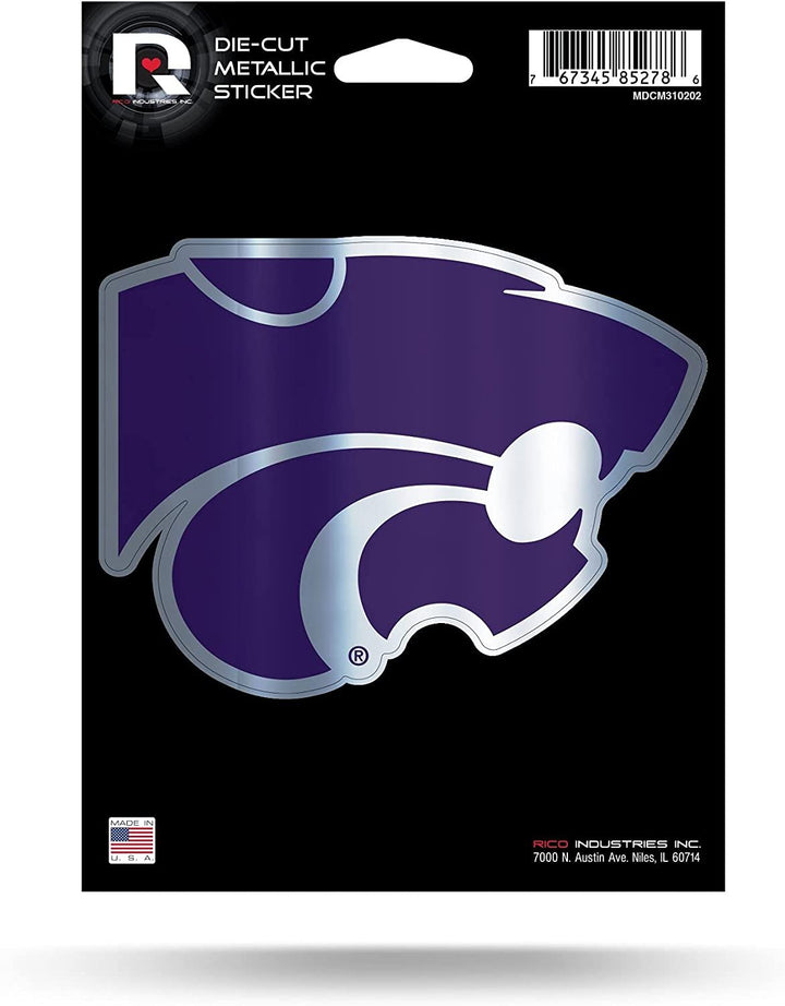Kansas State University Wildcats 5 Inch Decal Sticker Die Cut Chrome Metallic Shimmer Design