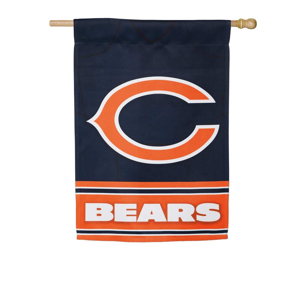 Chicago Bears Premium Premium 2-Sided Banner Flag, Suede, Jersey Graphics, 28x44 Inch