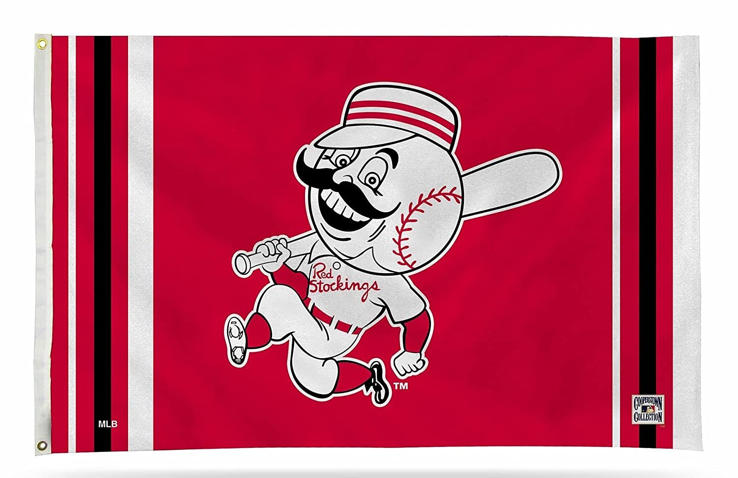 Cincinnati Reds Premium 3x5 Feet Flag Banner, Retro Batter Cooperstown ...