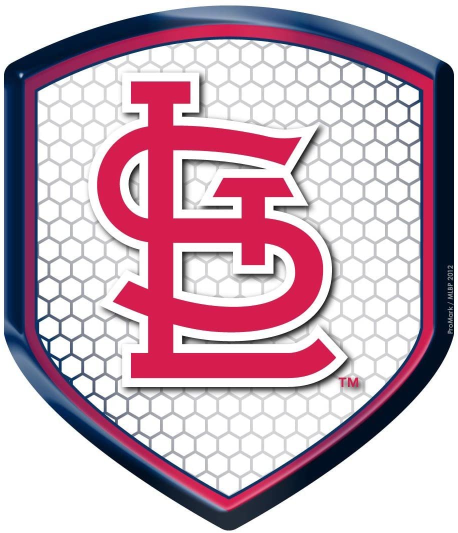St Louis Cardinals High Intensity Reflector, Shield Shape, Raised Decal Sticker, 2.5x3.5 Inch, Home or Auto, Full Adhesive Backing