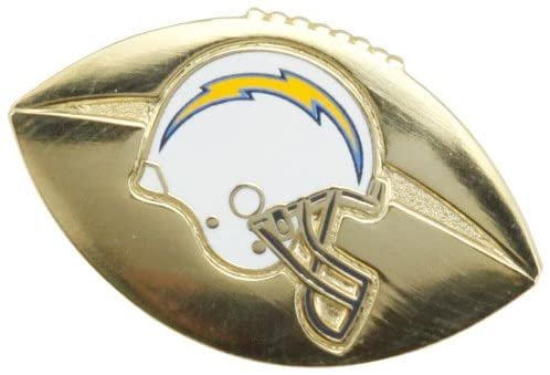Los Angeles Chargers Metal Hat Lapel Pin, Gold Football Logo