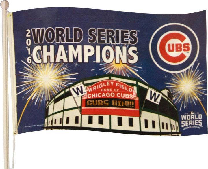 Chicago Cubs 2016 World Series Champions, Commemorative, Premium 3x5 Feet Flag Banner, Metal Grommets, Outdoor Use, Single Sided