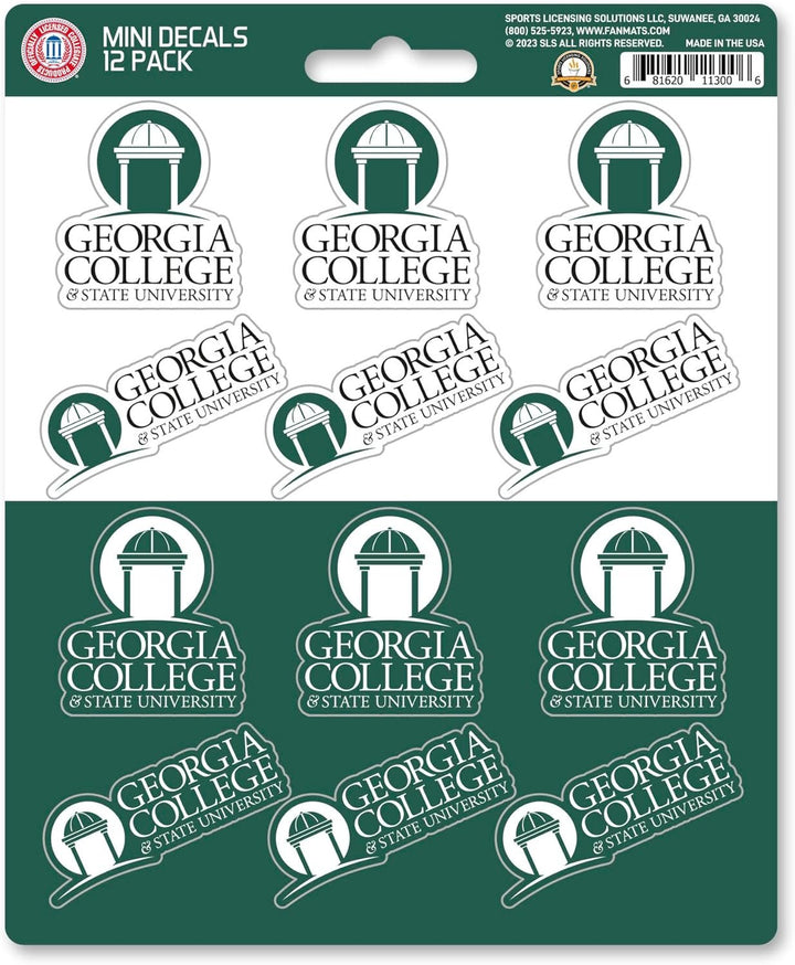 Georgia College & State University Panthers 12-Piece Mini Decal Sticker Set, 5x6 Inch Sheet, Gift for football fans for any hard surfaces around home, automotive, personal items