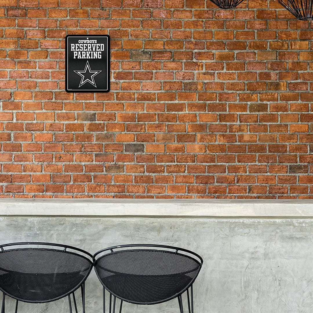 Dallas Cowboys Metal Parking Novelty Wall Sign 8.5 x 11 Inch Carbon Fiber Design