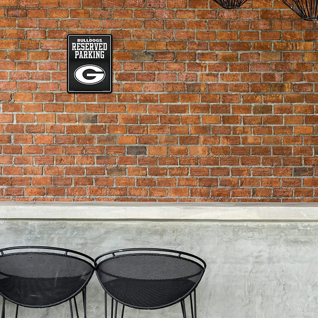 University of Georgia Bulldogs Metal Parking Sign, Carbon Fiber Design 8.5x11 Inch