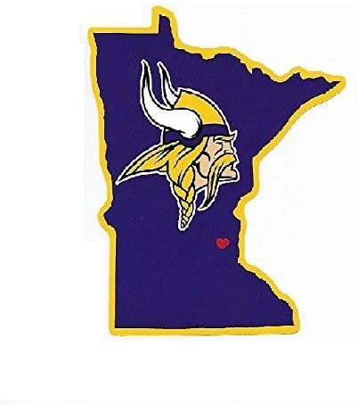 Minnesota Vikings 5 Inch Sticker Decal, Home State Design, Flat Vinyl, Full Adhesive Backing