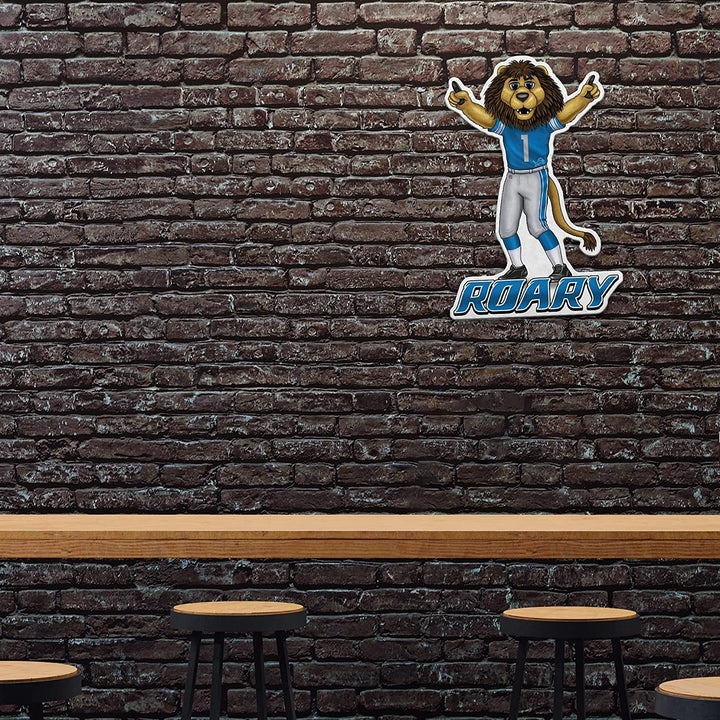 Detroit Lions Pennant Mascot Logo 18 Inch Soft Felt