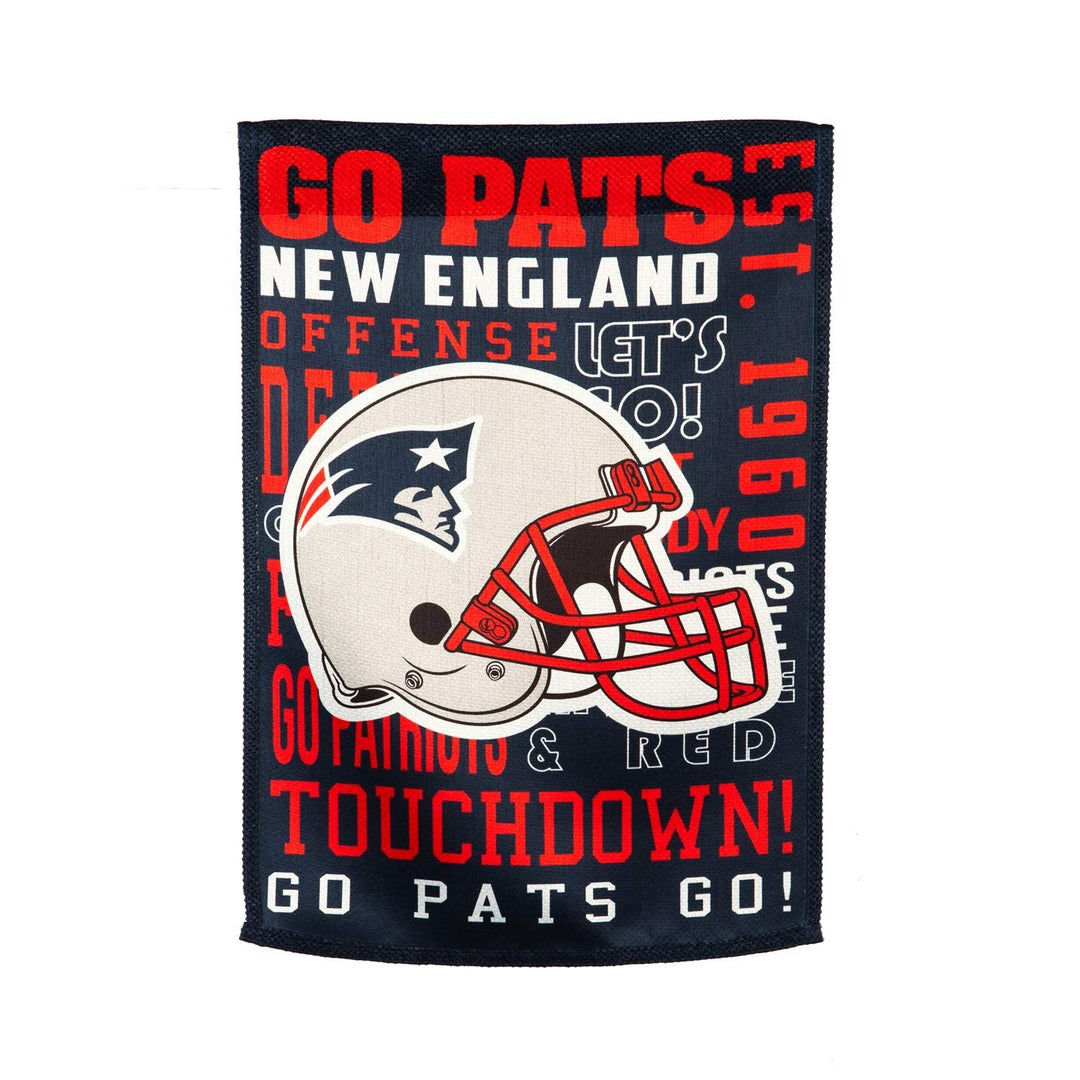 New England Patriots Premium Double Sided Garden Flag Banner, Fan Rules Design, 13x18 Inch, Display Stand Sold Seperately, Officially Licensed