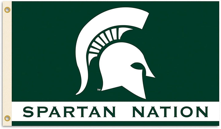 Michigan State University Spartans Premium 3x5 Feet Flag Banner, Nation Design, Metal Grommets, Outdoor Use, Single Sided