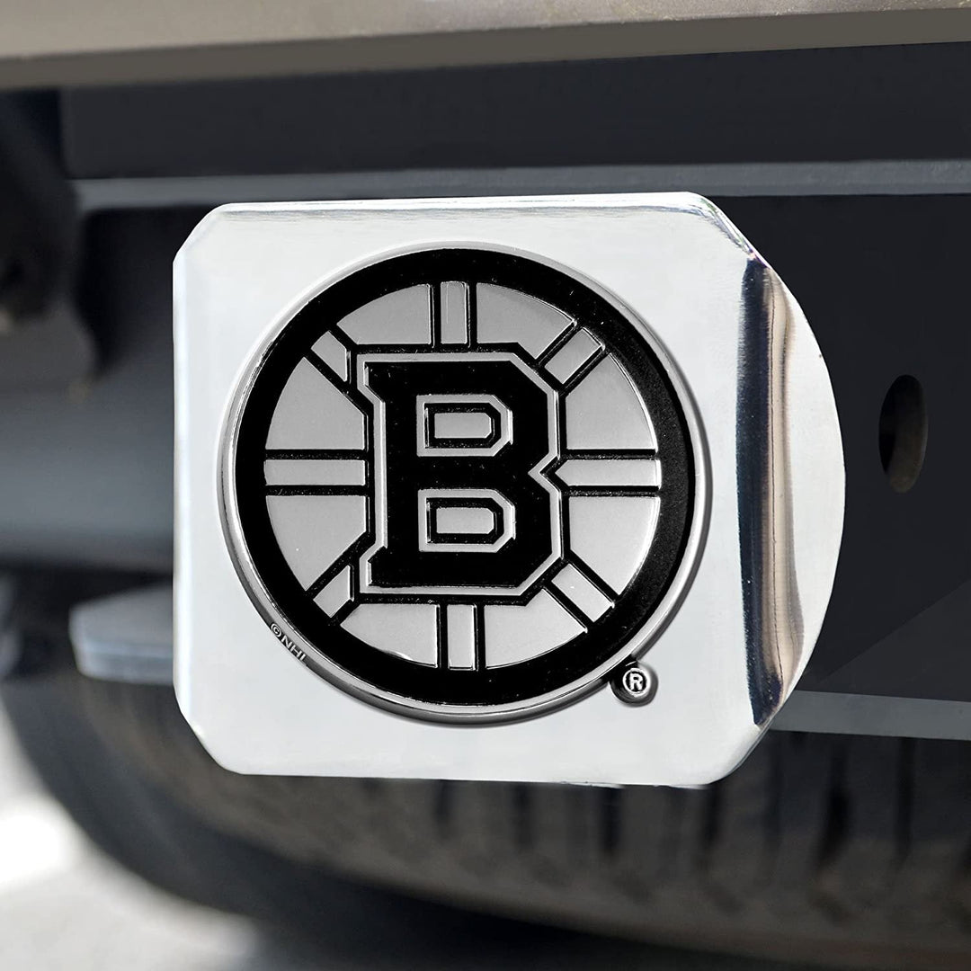 Boston Bruins Hitch Cover Solid Metal with Raised Chrome Metal Emblem 2" Square Type III