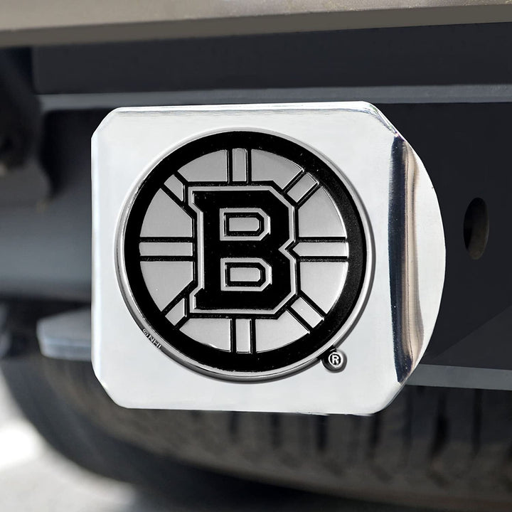 Boston Bruins Hitch Cover Solid Metal with Raised Chrome Metal Emblem 2" Square Type III
