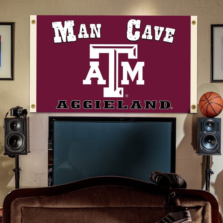 BSI PRODUCTS, INC. - Texas A&M Aggies 3’x5’ Man Cave Flag with 4 Heavy-Duty Brass Grommets - TAMU Football, Basketball & Baseball Pride - High Durability - Designed for Indoor Use - Great Gift Idea