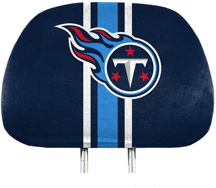 Tennessee Titans Premium Pair of Auto Head Rest Covers, Full Color Printed, Elastic, 10x14 Inch