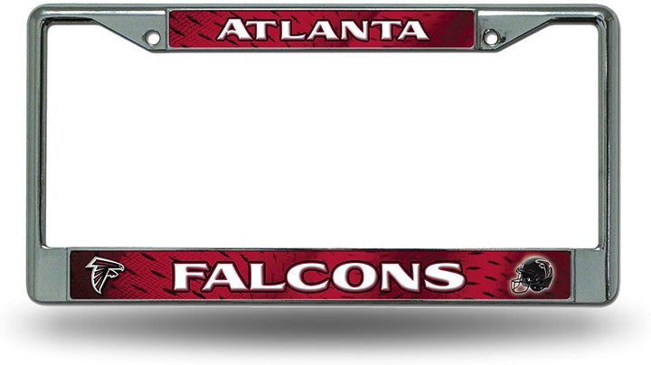 Atlanta Falcons Chrome License Plate Frame Metal Tag Cover 12x6 Inch
