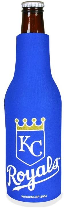 Kansas City Royals 16oz Drink Zipper Bottle Cooler Insulated Neoprene Beverage Holder, Logo Design