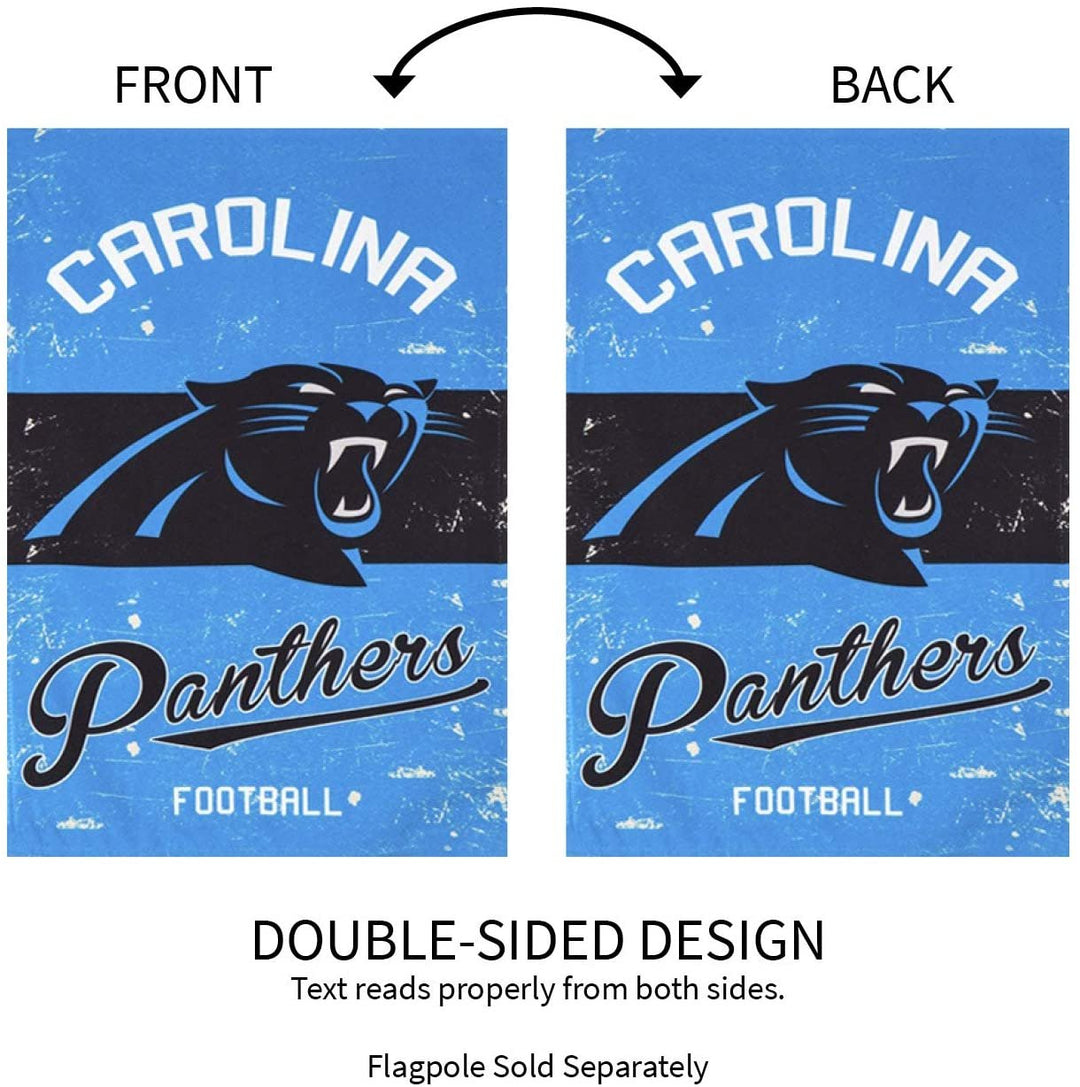 Carolina Panthers Premium Garden Flag Banner, Double Sided, Linen, Vintage Style, 13x18 Inch